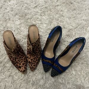 2 Pairs of Just Fab Blue Cheetah Print Women’s Heels Sz. 7  (4C-Q)